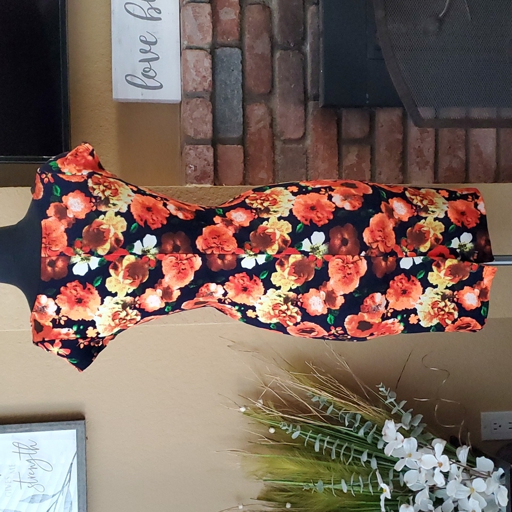 🆕️ ViJo Couture Black & Orange Floral Bodycon Dress SIZE: S - Picture 7 of 13